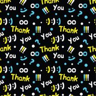 decorative yellow seamless pattern with words &quot;thank you&quot; N2