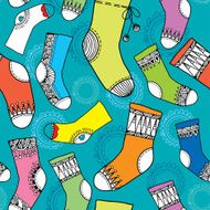 Seamless pattern with funny socks