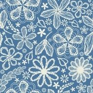 Seamless shabby floral hand-drawn curly pattern N3