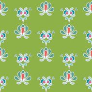 Energetic Green Floral Ornamental Seamless Pattern N2