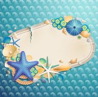 Vintage greeting card with shells
