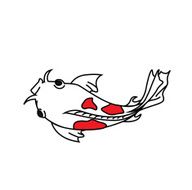 Vector of koi fish with red dot N2