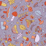 Autumn background with mushrooms