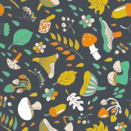 Autumn background with mushrooms N2