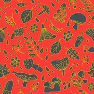Autumn background with mushrooms N3