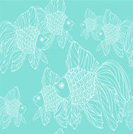 light-blue goldfish pattern