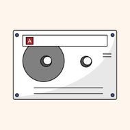 Audiotape theme elements vector eps N180