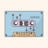 Audiotape theme elements vector eps N184