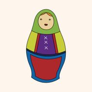 Matryoshka Russian traditional wooden doll vector pattern ele N50