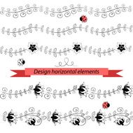 horizontal elements brush Vector illustration
