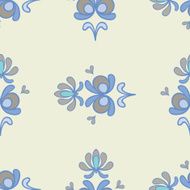 Light Blue Floral Ornament Seamless Pattern N2