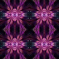 Symmetrical flower pattern in stained-glass window style on black N4