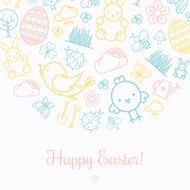 Easter spring icons background