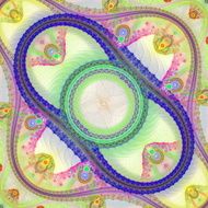 Multicolored symmetrical grid fractal pattern
