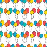 Seamless holiday background with balloons decorative