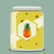 vector Jar of jam pineapple