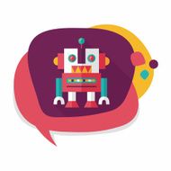 vintage robot flat icon with long shadow eps 10 N23