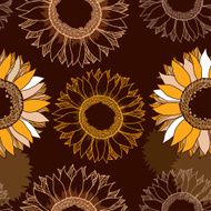 Seamless sunflowers pattern