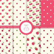 Set of berry seamless patterns
