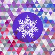 Vector retro pattern of geometric shapes with snowflake Colorful mosaic