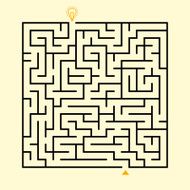 creative square maze with bulb icon N2