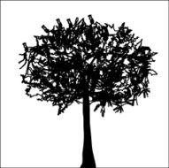 abstract black and white tree pattern for design
