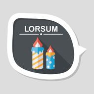 Candle flat icon with long shadow eps10 N7