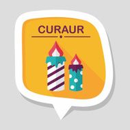 Candle flat icon with long shadow eps10 N8