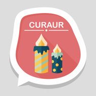 Candle flat icon with long shadow eps10 N9