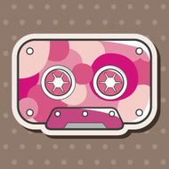 Audiotape theme elements vector eps N206