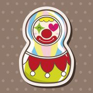 Matryoshka Russian traditional wooden doll vector pattern el N253