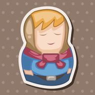 Matryoshka Russian traditional wooden doll vector pattern el N268