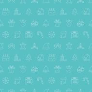 Christmas line icon pattern set N2