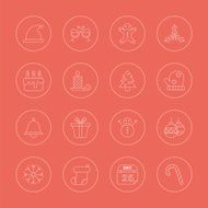 Christmas line icon set N2