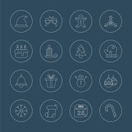 Christmas line icon set N3