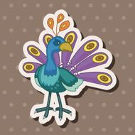 bird peacock cartoon theme elements vector eps N4