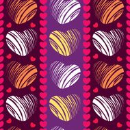 Seamless pattern with beautiful striped hearts