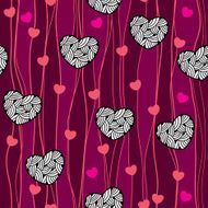 Seamless pattern with hearts and lines