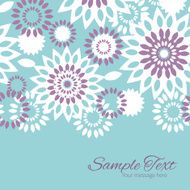 Vector purple and blue floral abstract horizontal border card template