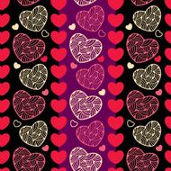 Seamless pattern with decorative hearts N2