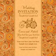 Wedding invitation in east turkish style orange