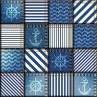 Patchwork of denim fabric N23