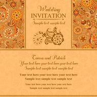 Wedding invitation in east turkish style orange N3