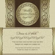 Baroque wedding invitation beige and brown