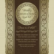 Baroque wedding invitation beige and brown N2