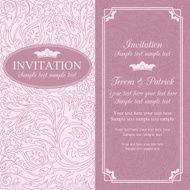 Baroque wedding invitation pink