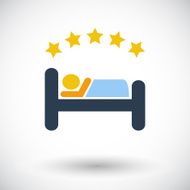 Hotel single flat icon N2