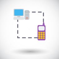 Phone sync single flat icon