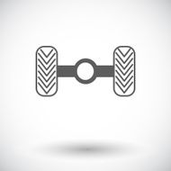 Chassis car single flat icon