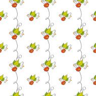 Flower Seamless Pattern on White Background